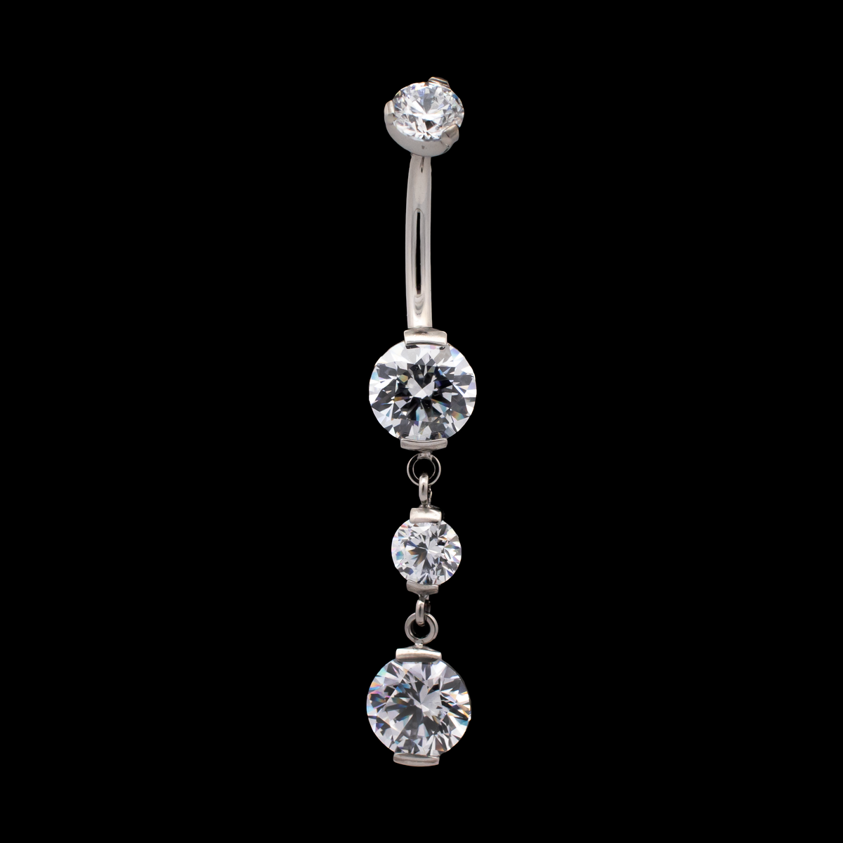 Premium Zirconia Dangling Navel Ring | Internally Threaded Navel Rings | Wiccan Center