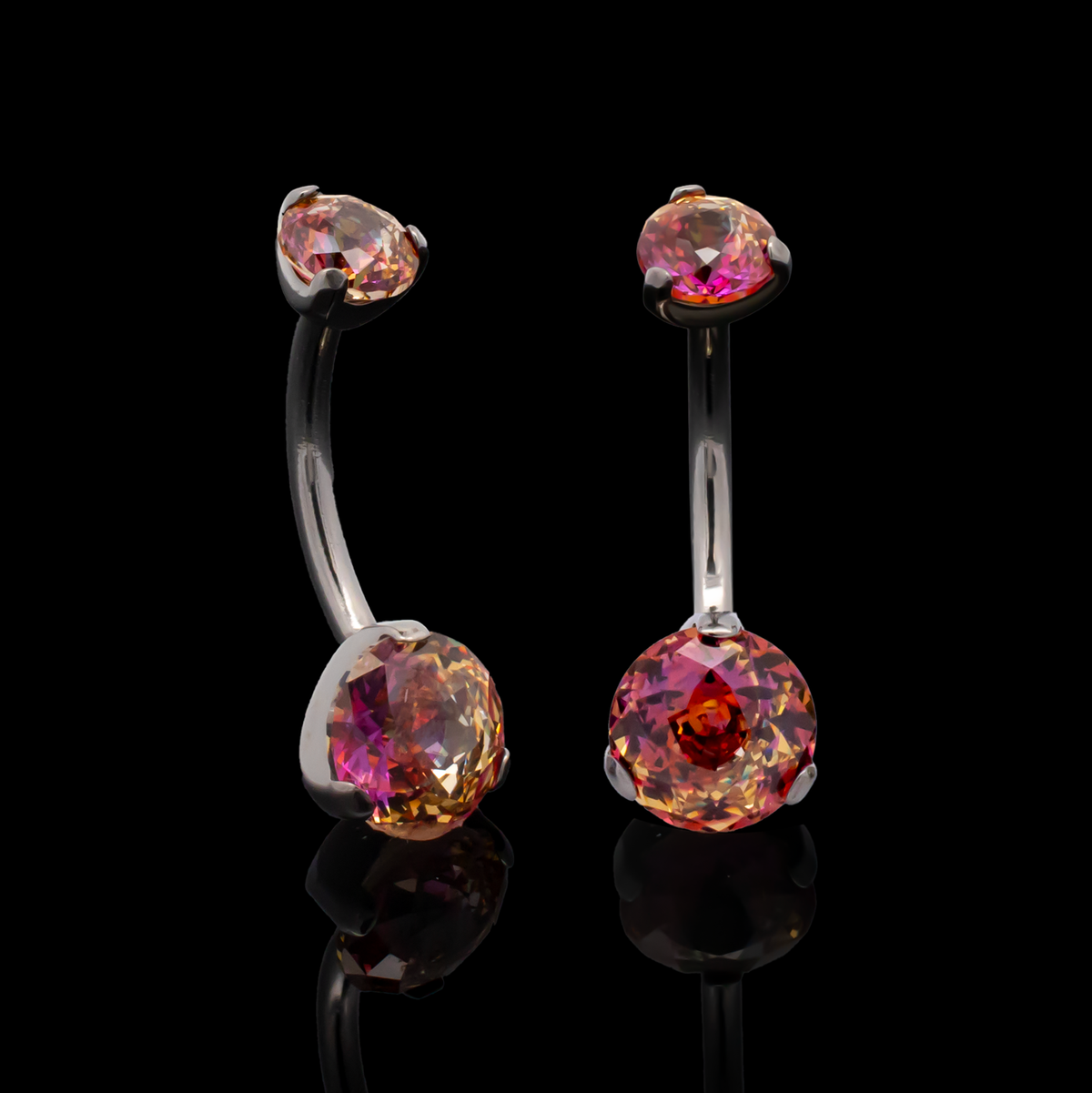Prong Set Rosebush Gem Navel Ring | Body Jewelry | Wiccan Center
