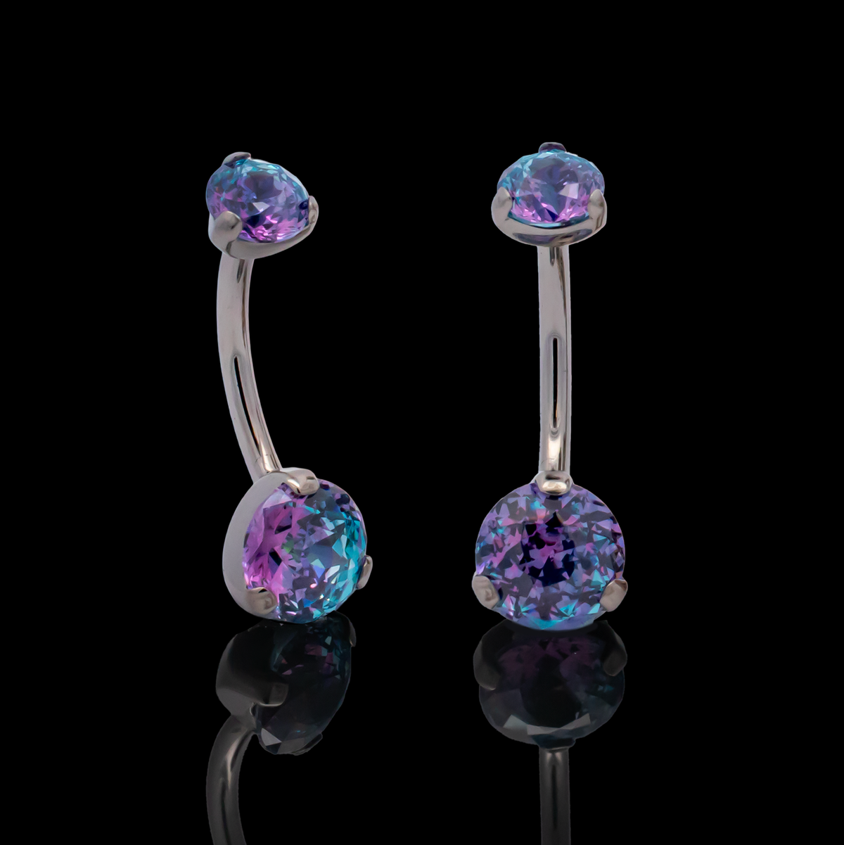 Prong Set Rosebush Gem Navel Ring | Body Jewelry | Wiccan Center
