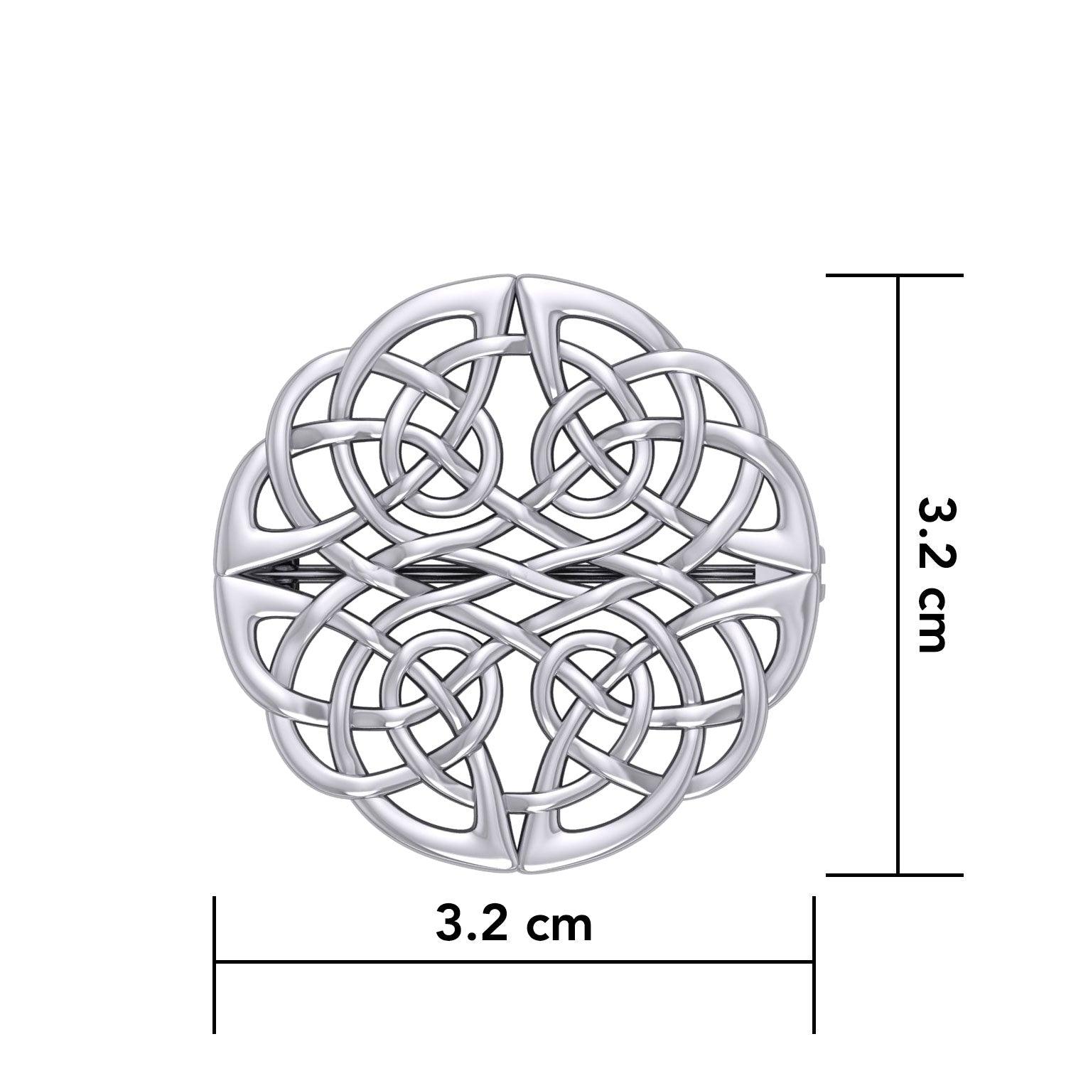 Celtic Knotwork Sterling Silver Brooch TBR008