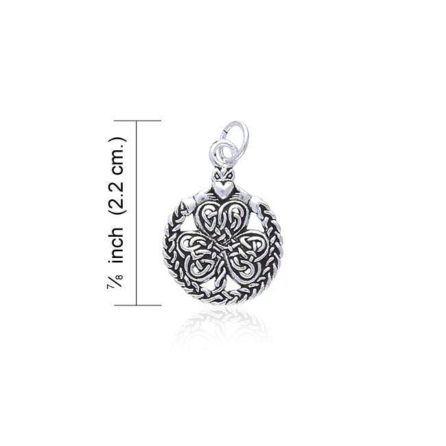 Celtic Shamrock & Irish Claddagh Silver Charm TC1082
