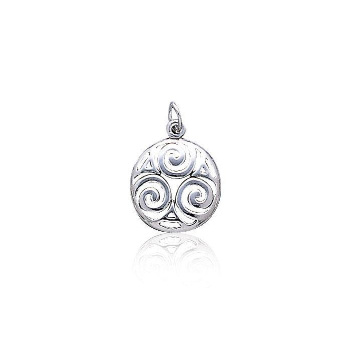 Celtic Triskelion Spiral Sterling Silver Charm TC394