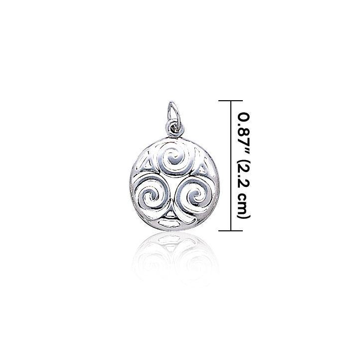 Celtic Triskelion Spiral Sterling Silver Charm TC394