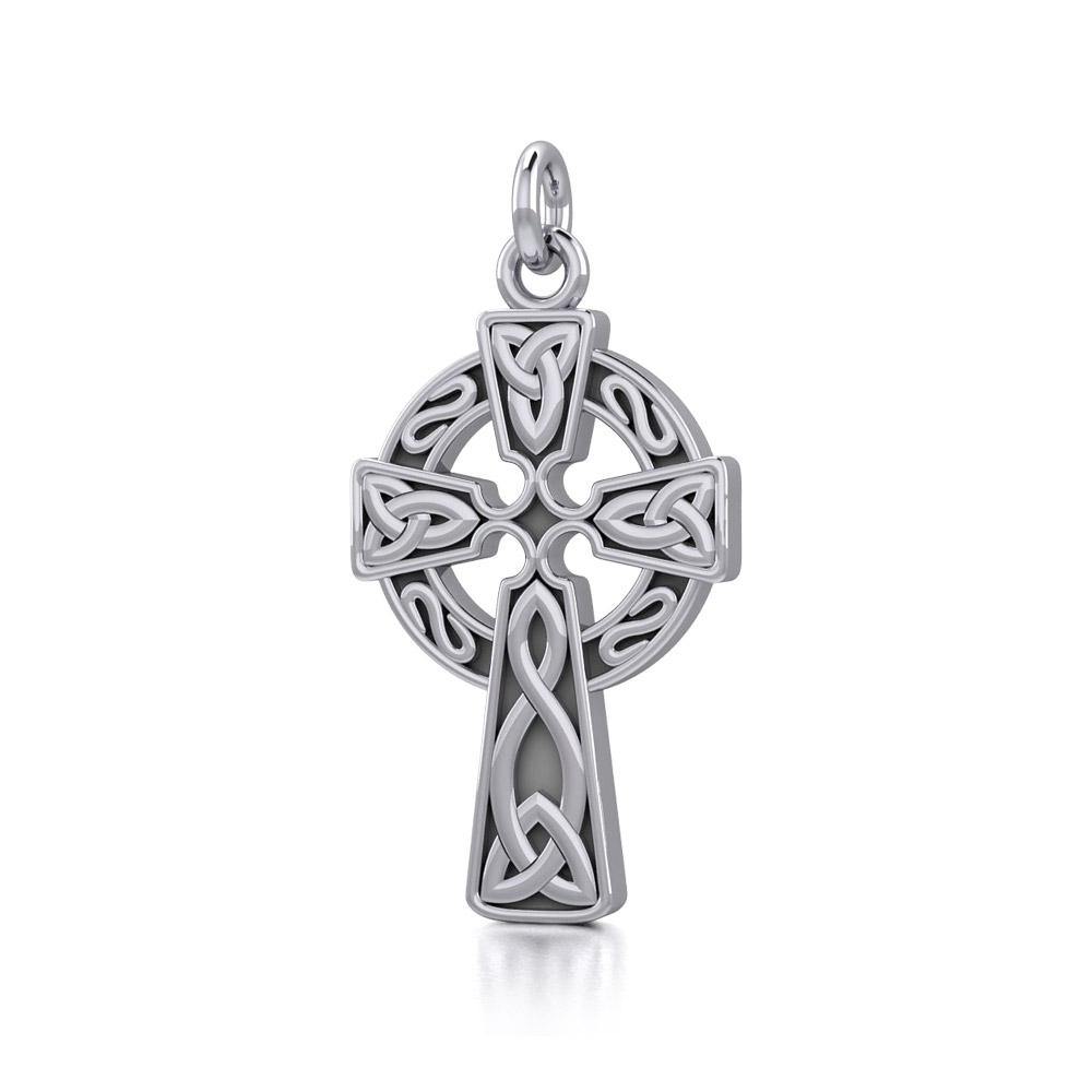 Celtic Knotwork Cross Sterling Silver Charm TC558