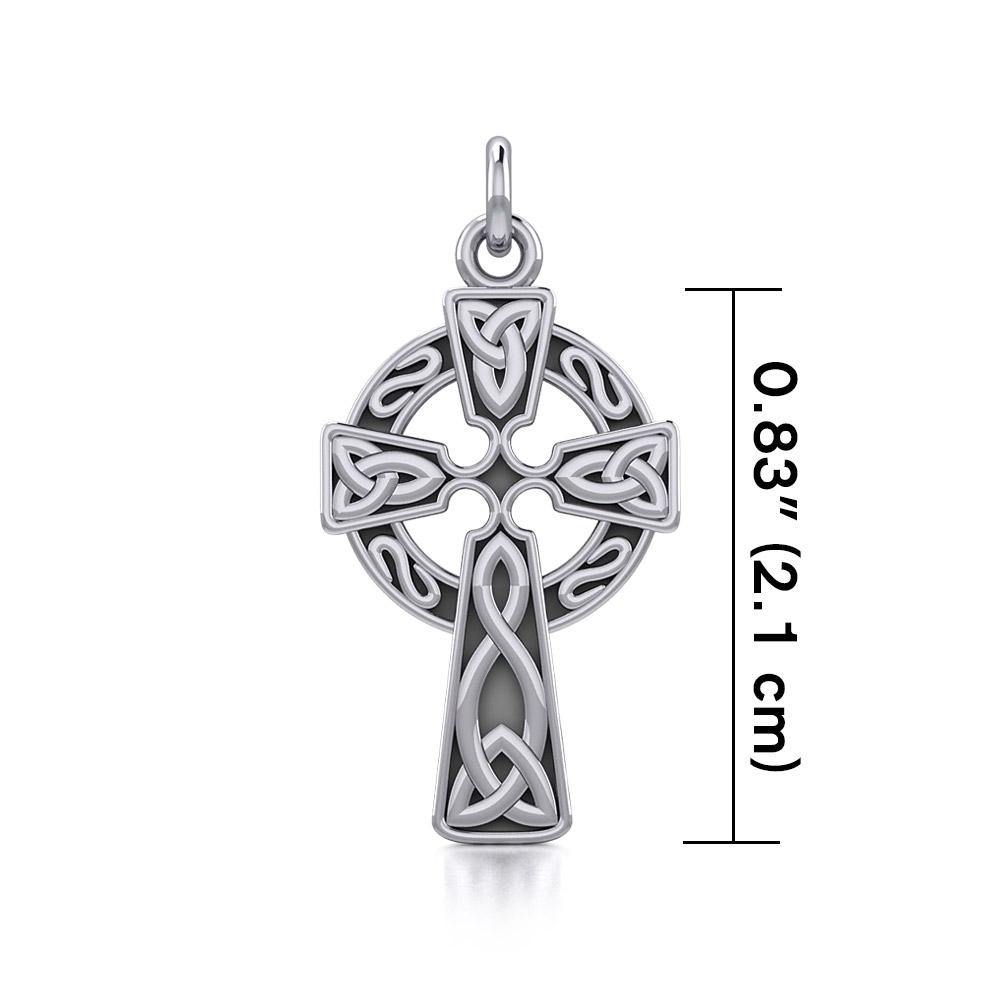 Celtic Knotwork Cross Sterling Silver Charm TC558