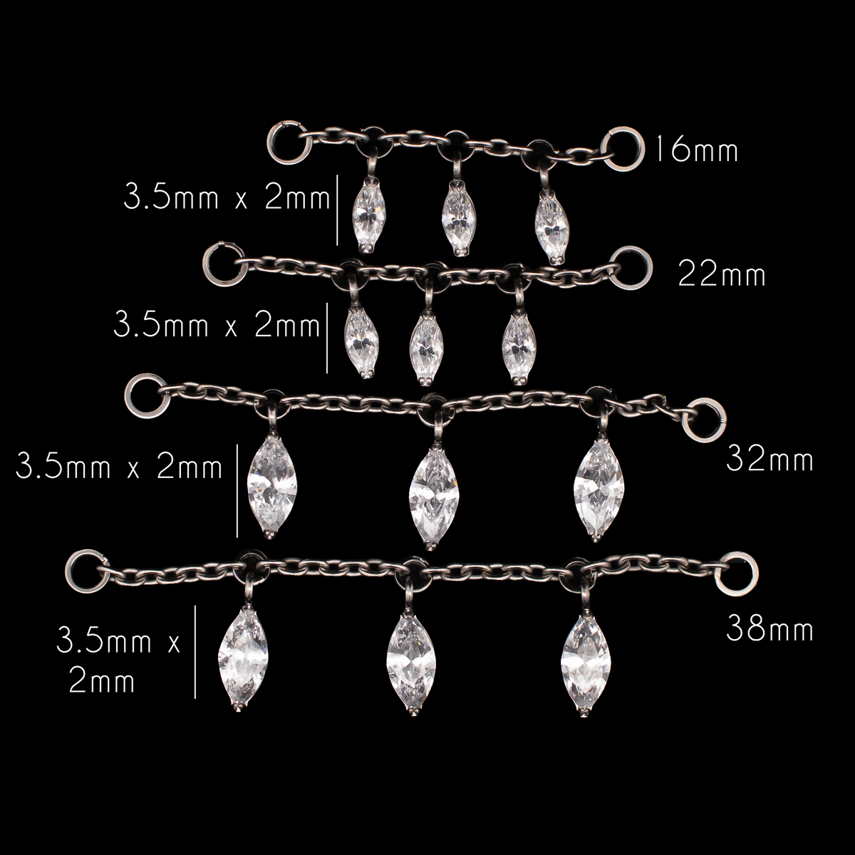 Elijah - Marquise Chain | Body Jewelry | Wiccan Center