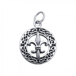 Celtic Fleur De Lis Sterling Silver Charm TCM030 | Charm | Wiccan Center
