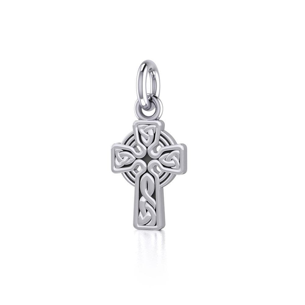 Small Celtic Knotwork Cross Sterling Silver Charm TCM051