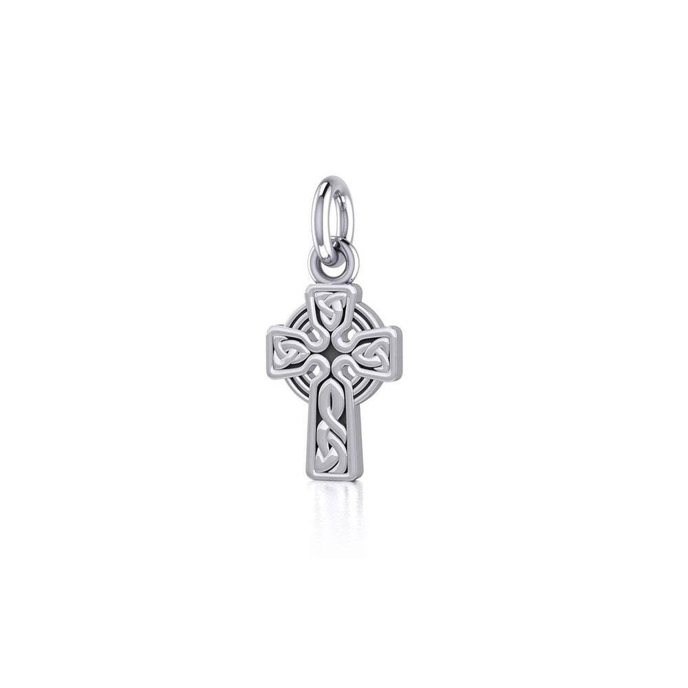 Small Celtic Knotwork Cross Sterling Silver Charm TCM051