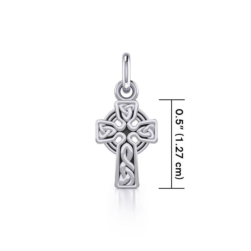 Small Celtic Knotwork Cross Sterling Silver Charm TCM051