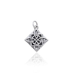 Celtic Knotwork Four Point Quaternary Knot Silver Charm TCM100 | Charm | Wiccan Center
