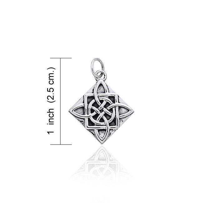 Celtic Knotwork Four Point Quaternary Knot Silver Charm TCM100