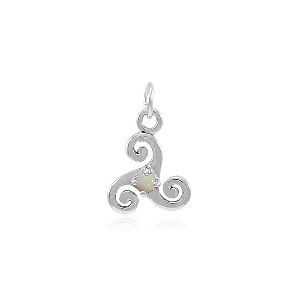 Silver Celtic Triskele Birthstone Charm TCM271