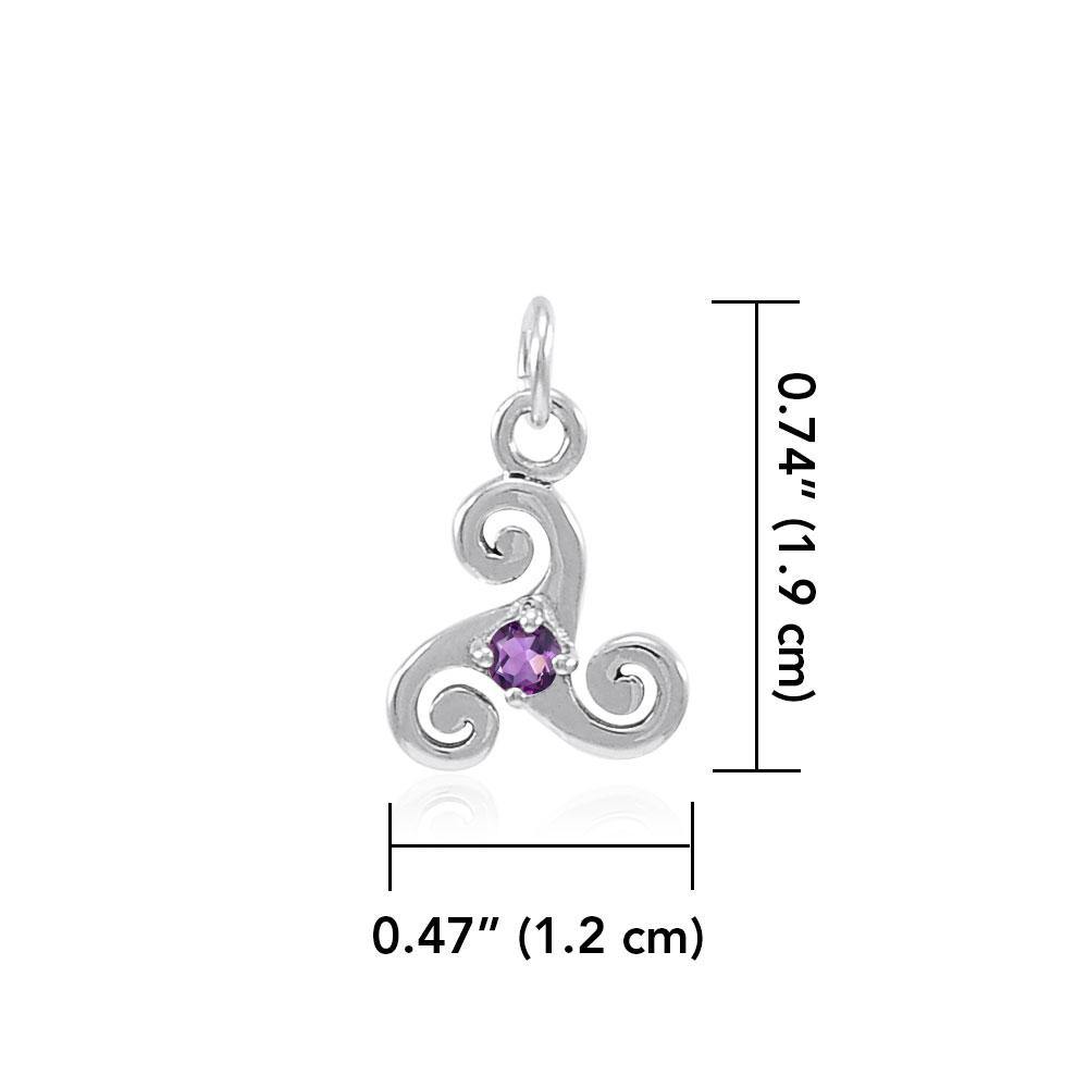 Silver Celtic Triskele Birthstone Charm TCM271