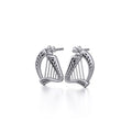 Celtic Knotwork Harp Sterling Silver Earrings TE1101