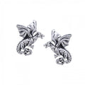 Small Flying Dragons Sterling Silver Post Earrings TE1156