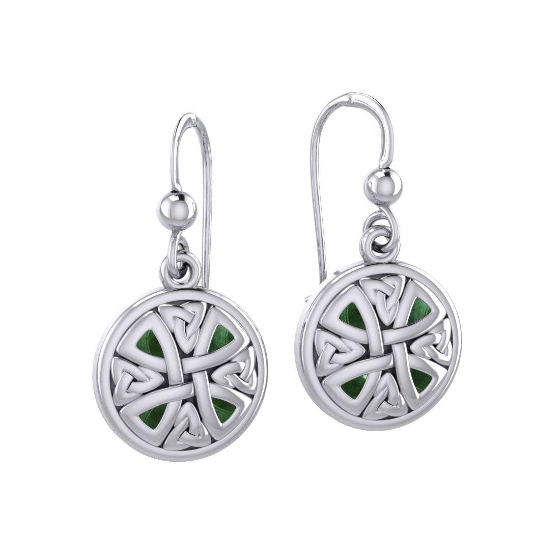 Celtic Trinity Knotwork Cross Sterling Silver Earrings TE1199