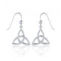 Endless Connection in Celtic Triquetra ~ Sterling Silver Dangling Earrings TE128
