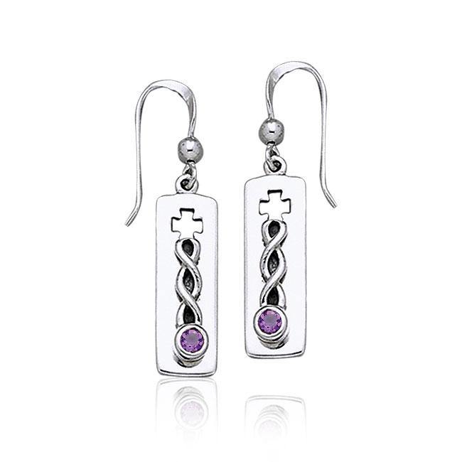 Celtic Knots Cross Sterling Silver Earrings TE2000