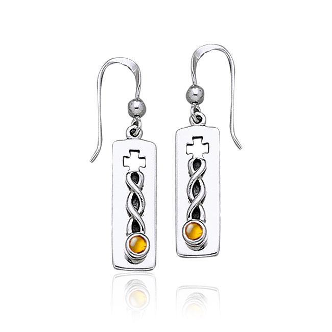 Celtic Knots Cross Sterling Silver Earrings TE2000