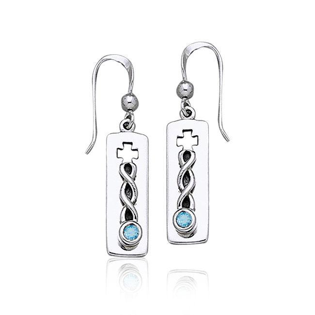 Celtic Knots Cross Sterling Silver Earrings TE2000