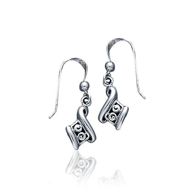 Celtic Single Spiral Sterling Silver Earrings TE2093