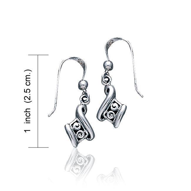 Celtic Single Spiral Sterling Silver Earrings TE2093