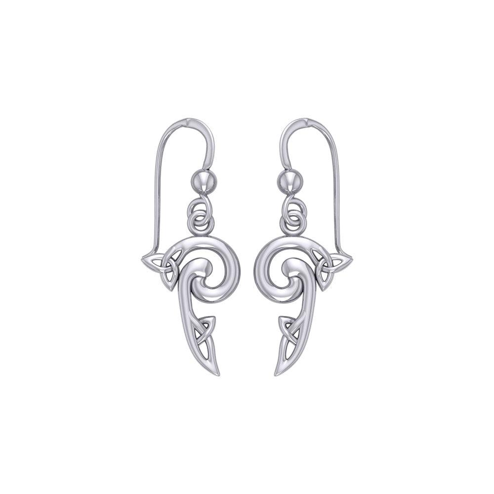 Celtic Triquetra Sterling Silver Hook Earrings TE2141