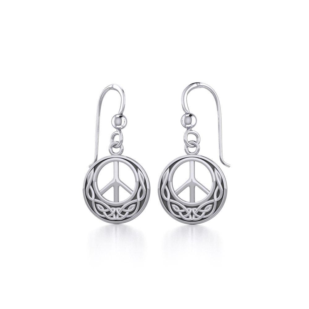 Celtic Knotwork Peace Sterling Silver Earrings TE2631