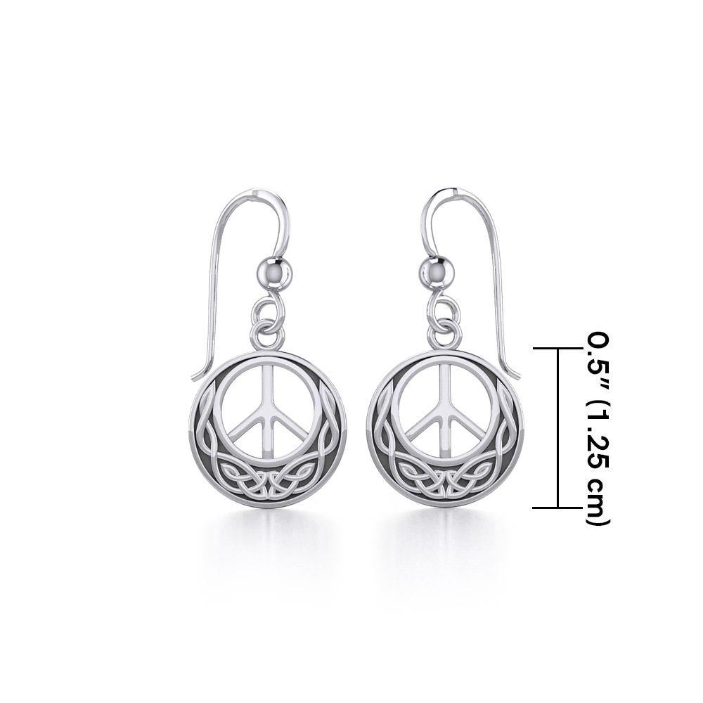 Celtic Knotwork Peace Sterling Silver Earrings TE2631