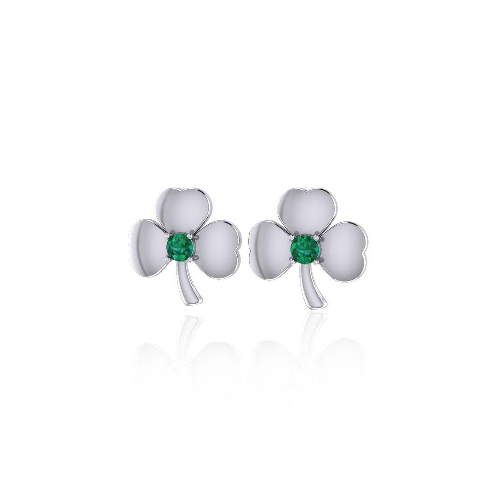 Shamrock Sterling Silver Post Earrings TE2791