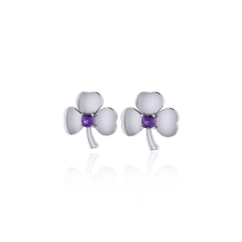 Shamrock Sterling Silver Post Earrings TE2791