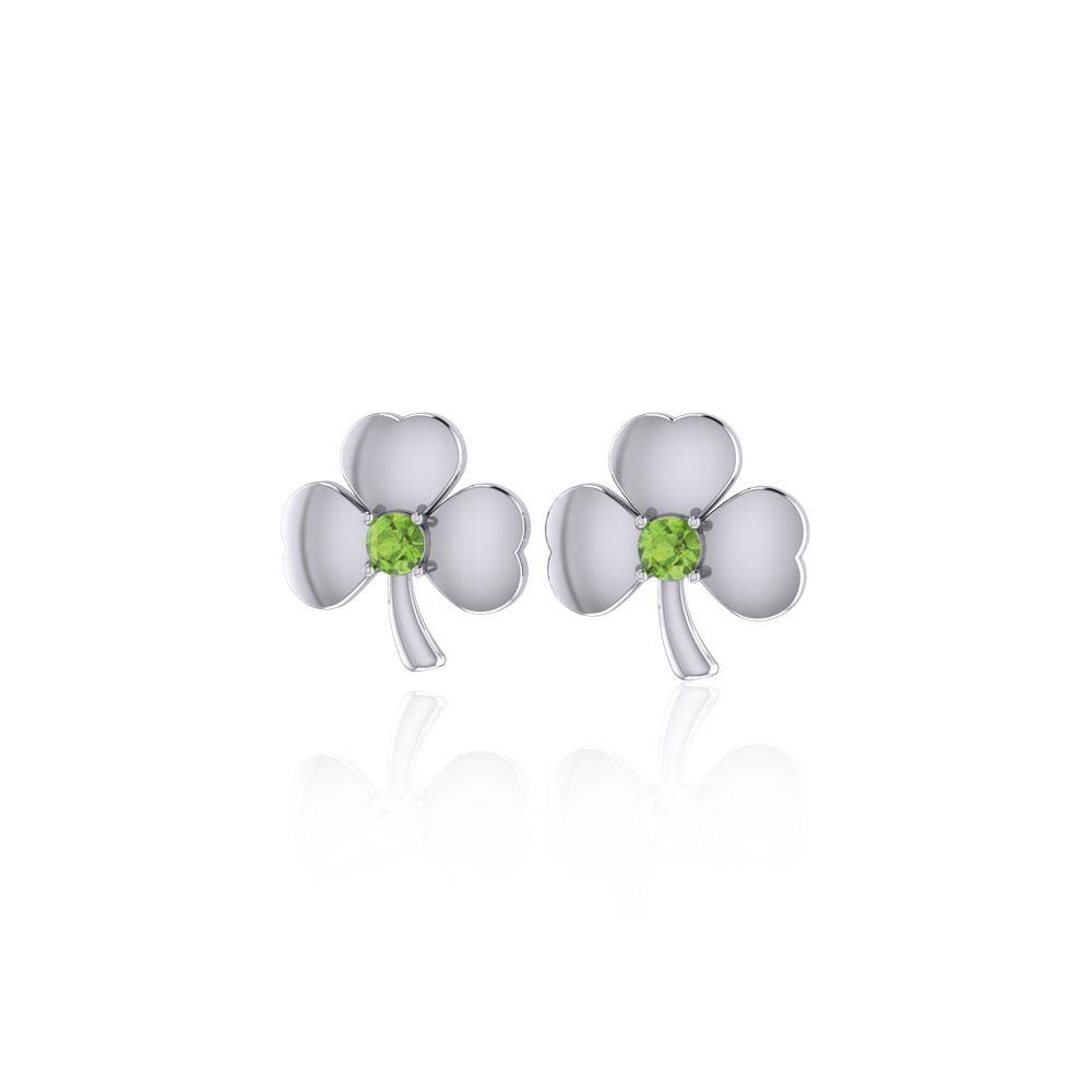 Shamrock Sterling Silver Post Earrings TE2791