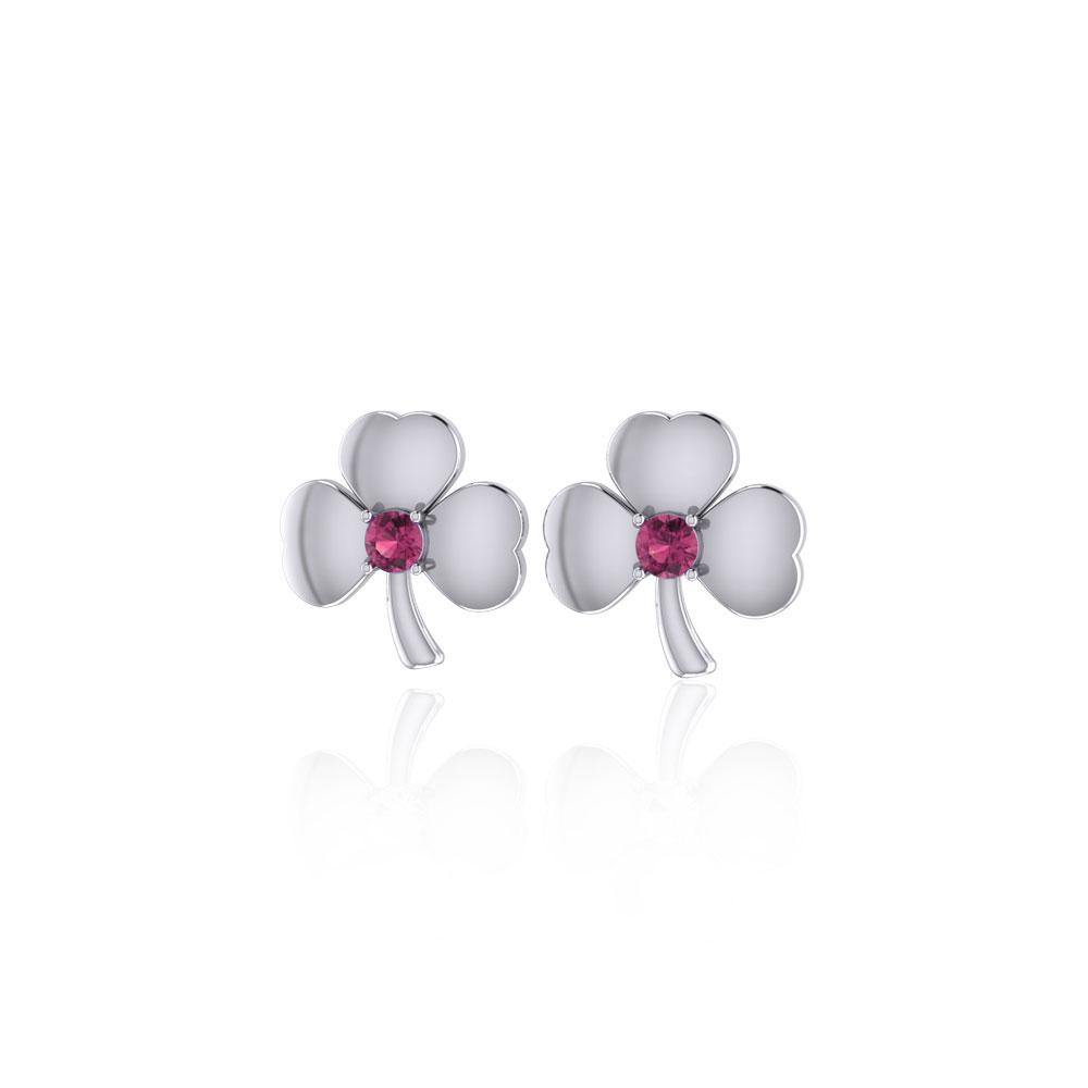 Shamrock Sterling Silver Post Earrings TE2791