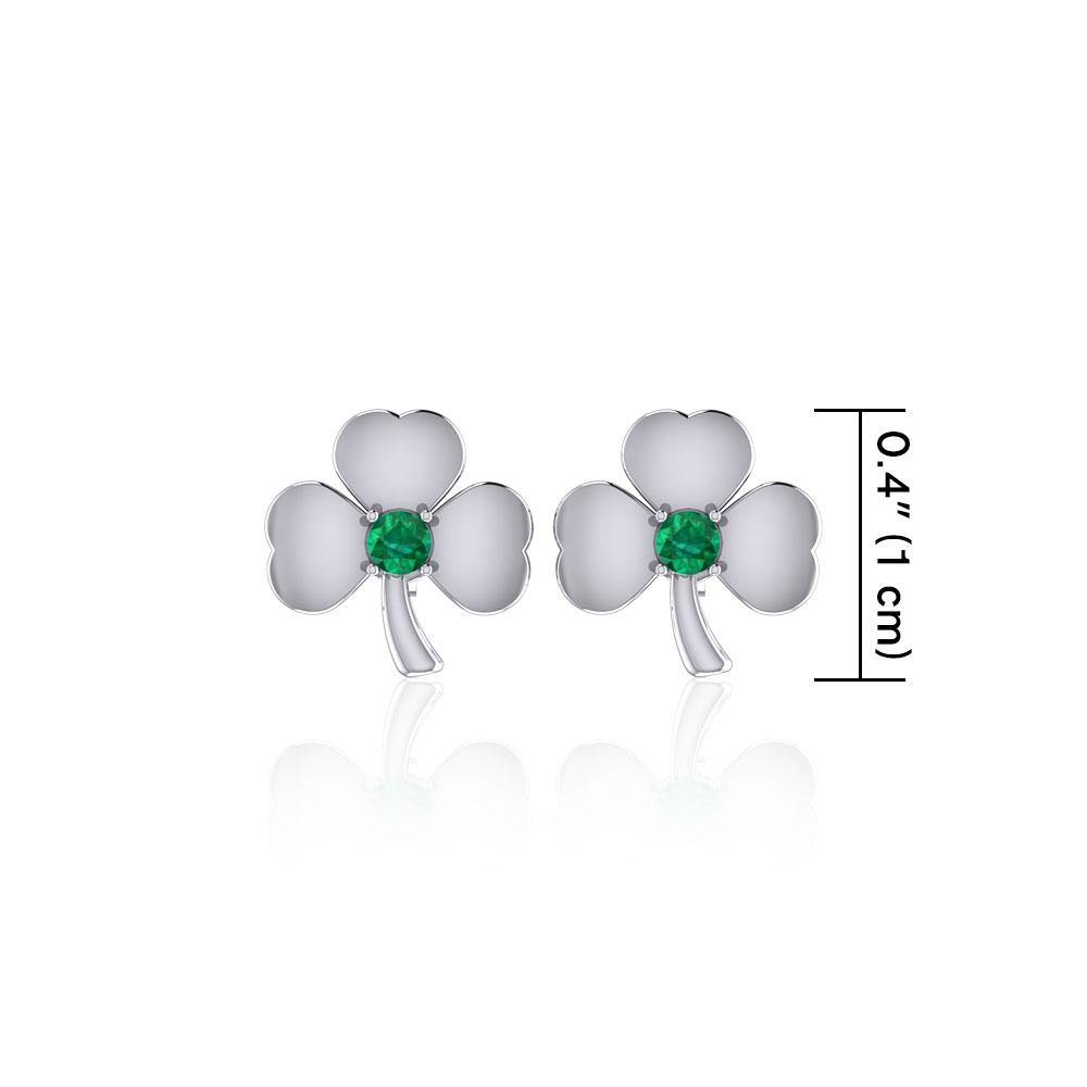Shamrock Sterling Silver Post Earrings TE2791