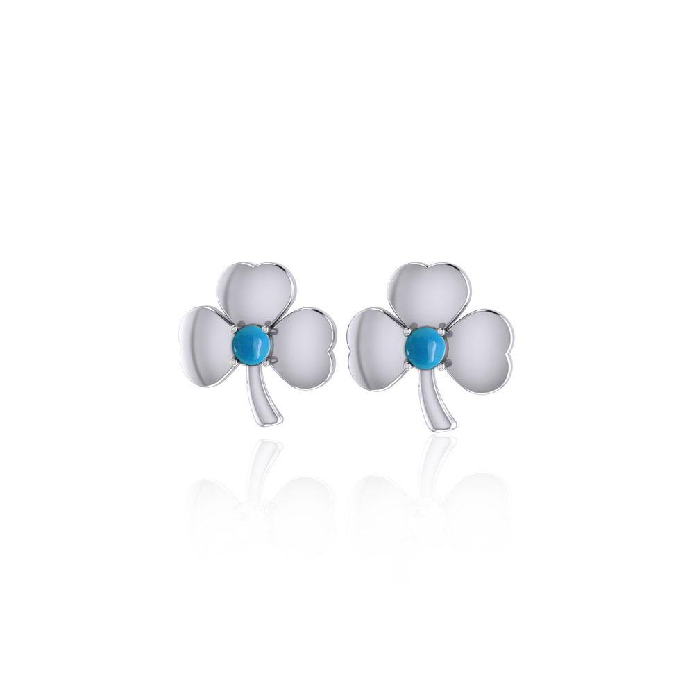 Shamrock Sterling Silver Post Earrings TE2791