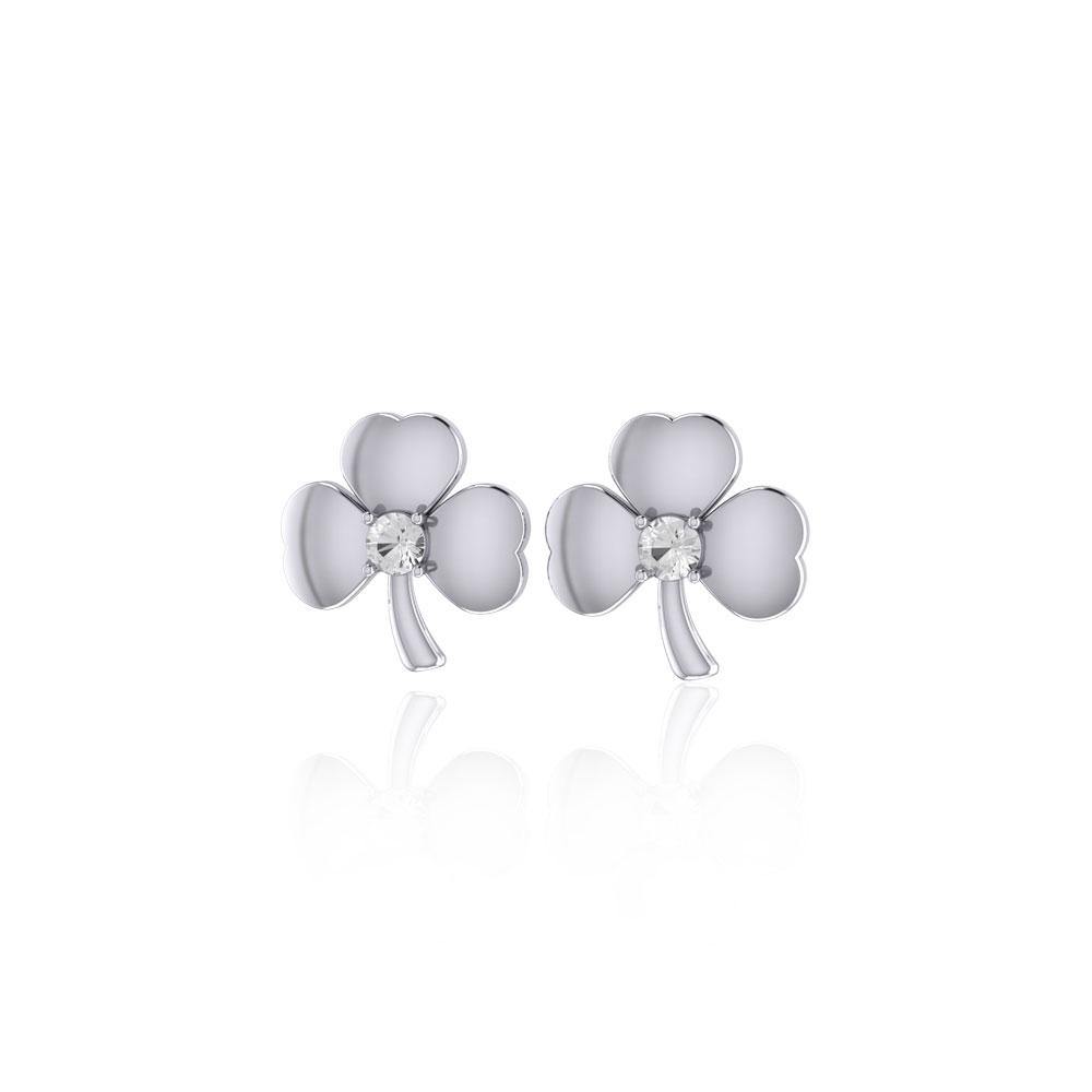Shamrock Sterling Silver Post Earrings TE2791