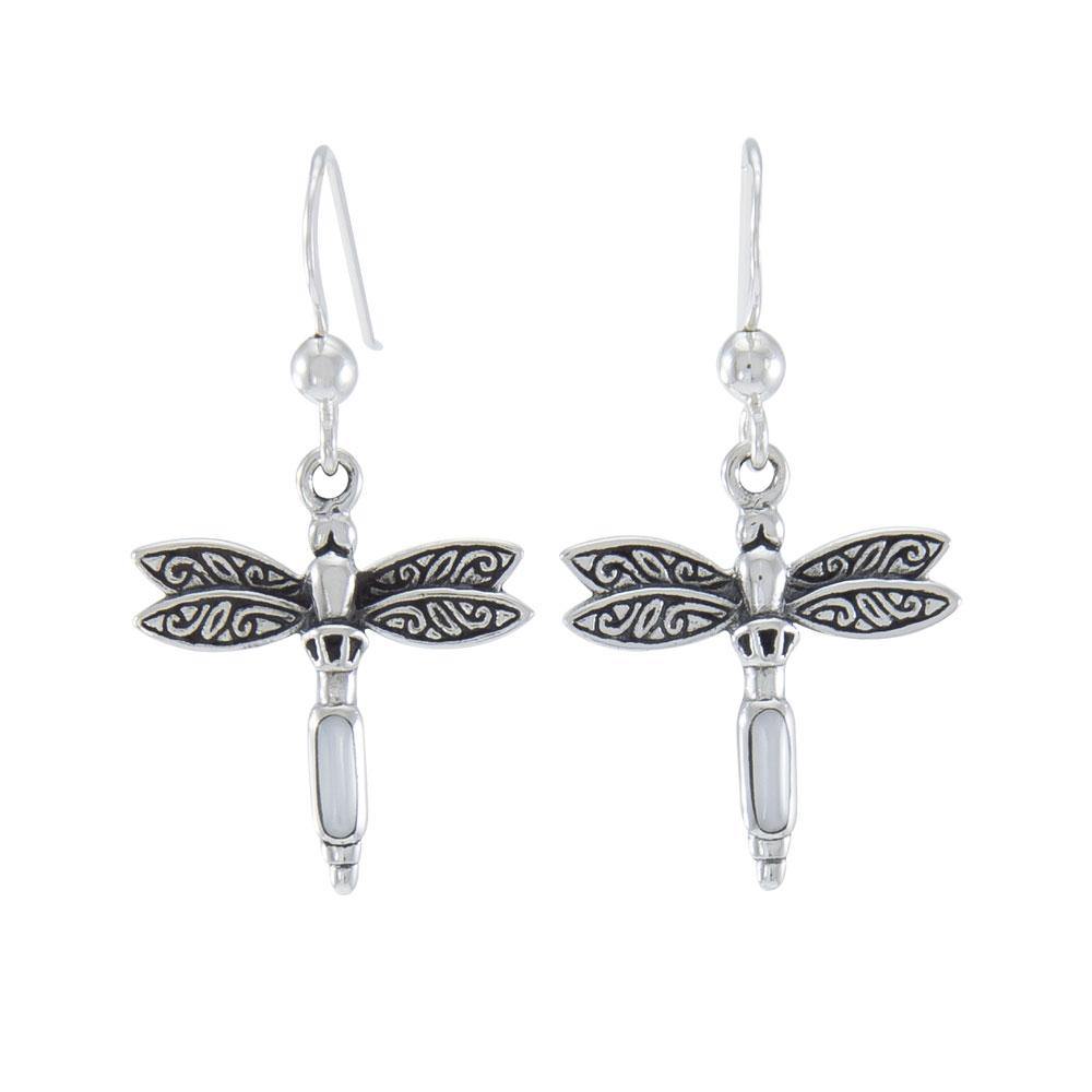 Dragonfly Sterling Silver and Stone Earrings TE2810