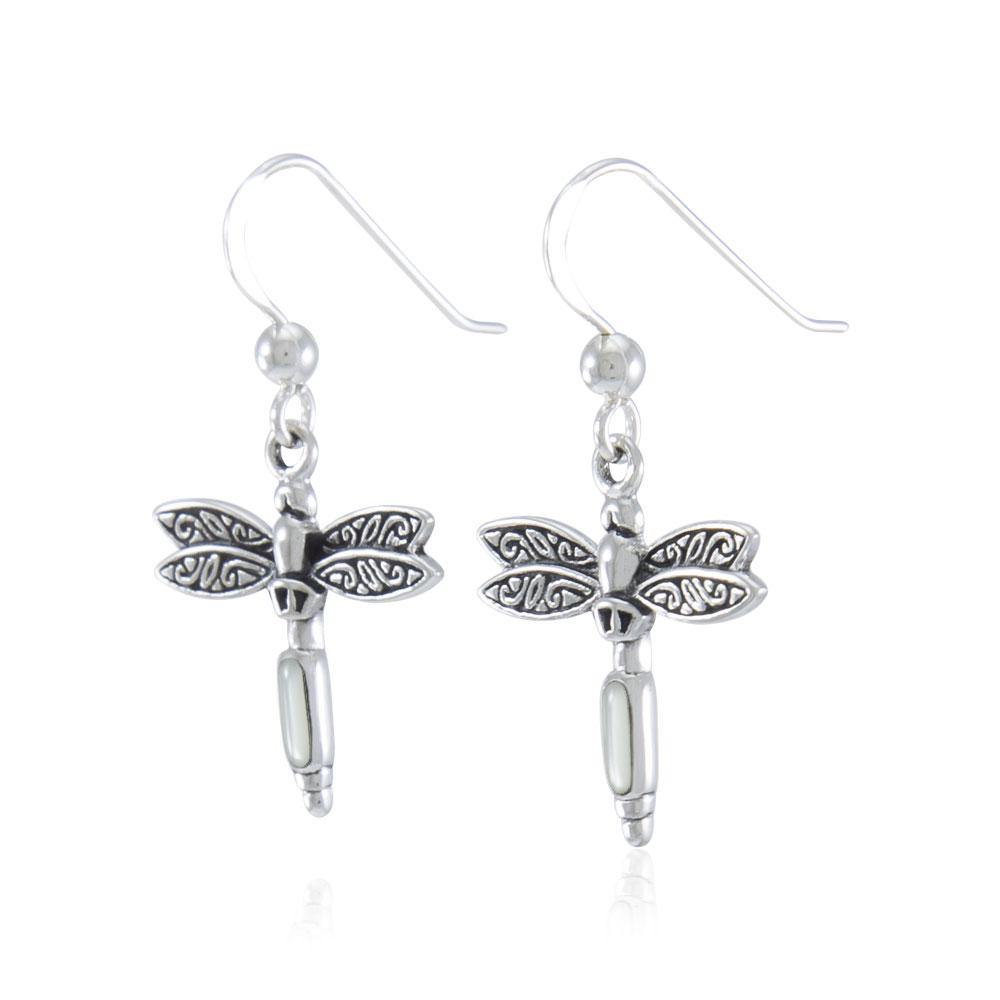 Dragonfly Sterling Silver and Stone Earrings TE2810