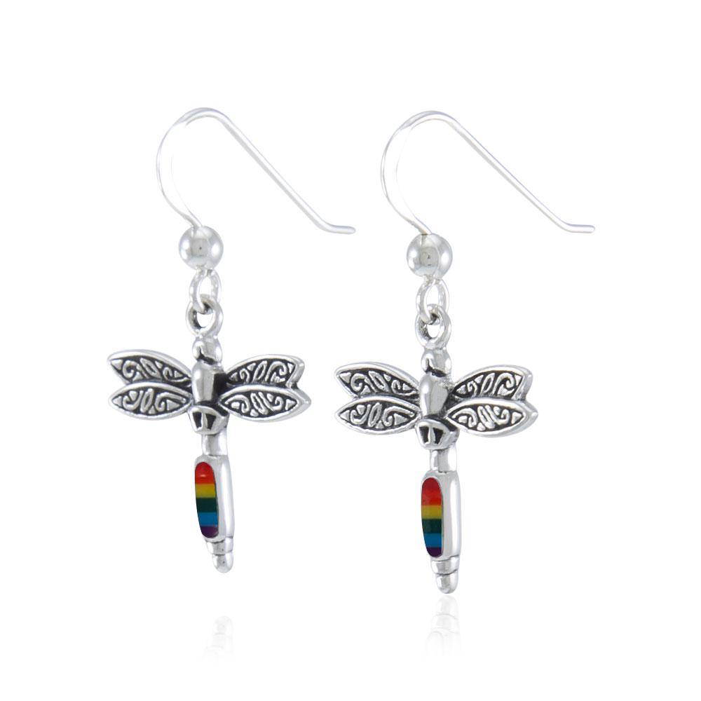 Dragonfly Sterling Silver and Stone Earrings TE2810