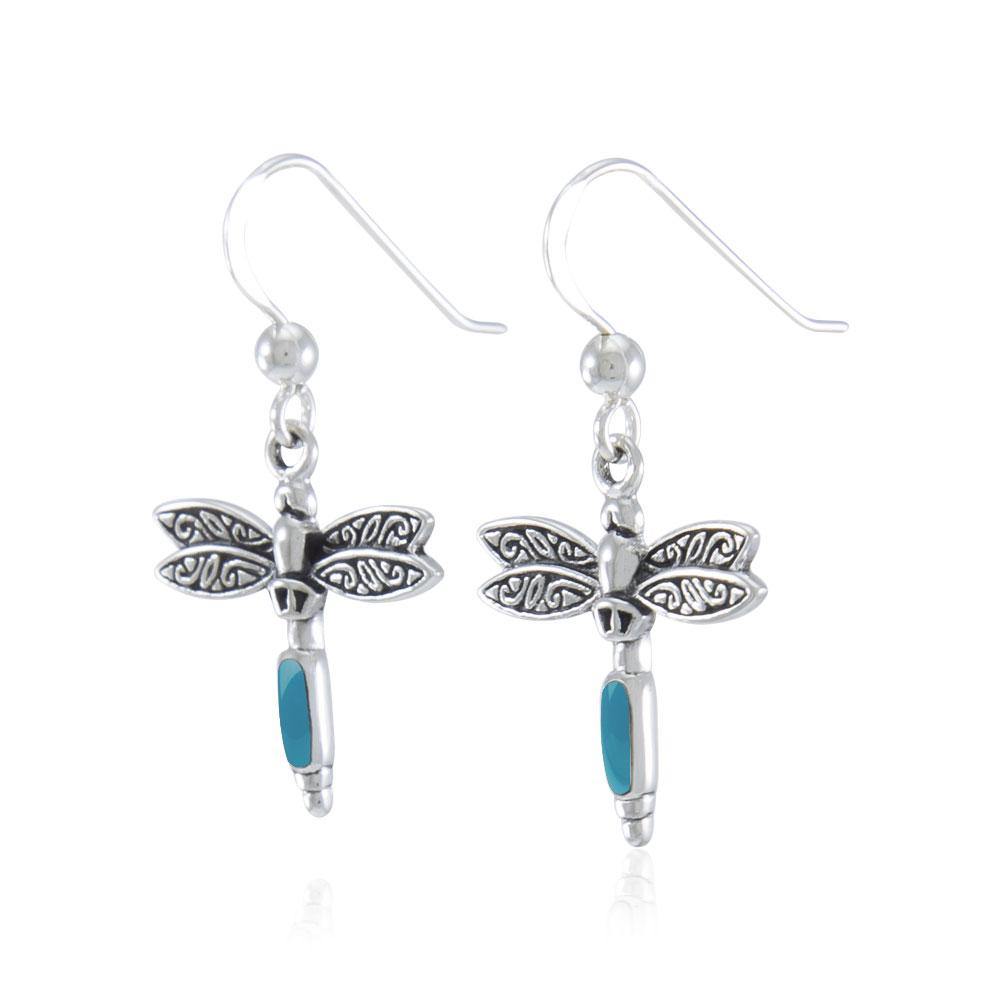 Dragonfly Sterling Silver and Stone Earrings TE2810