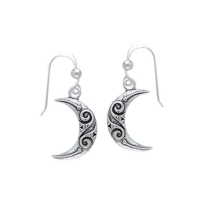 Crescent Moon Spiral Sterling Silver Earrings By Courtney Davis TE2914