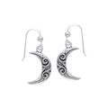 Crescent Moon Spiral Sterling Silver Earrings By Courtney Davis TE2914