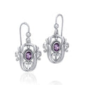 Celtic Knotwork Tulip Sterling Silver with Gem Earrings TE595