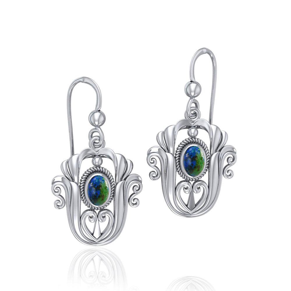 Celtic Knotwork Tulip Sterling Silver with Gem Earrings TE595