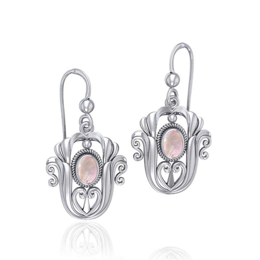 Celtic Knotwork Tulip Sterling Silver with Gem Earrings TE595