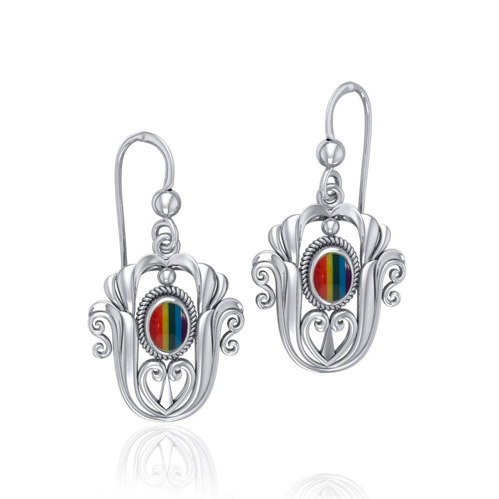 Celtic Knotwork Tulip Sterling Silver with Gem Earrings TE595