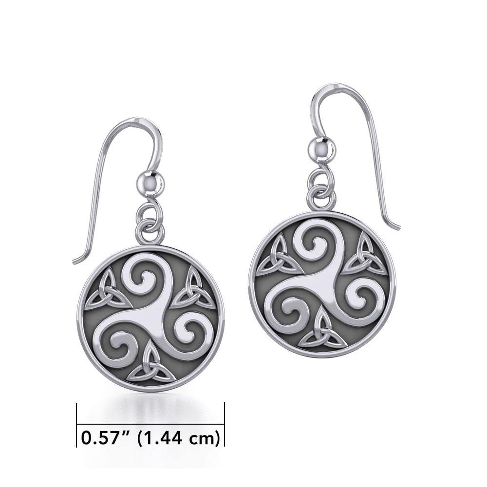Celtic Spiral Sterling Silver Earrings TE652