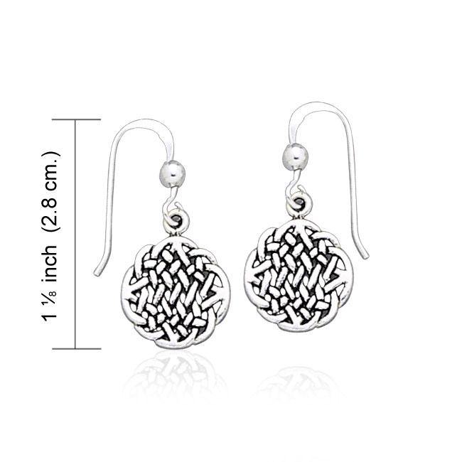 Celtic Knotwork Round Sterling Silver Earrings TE660