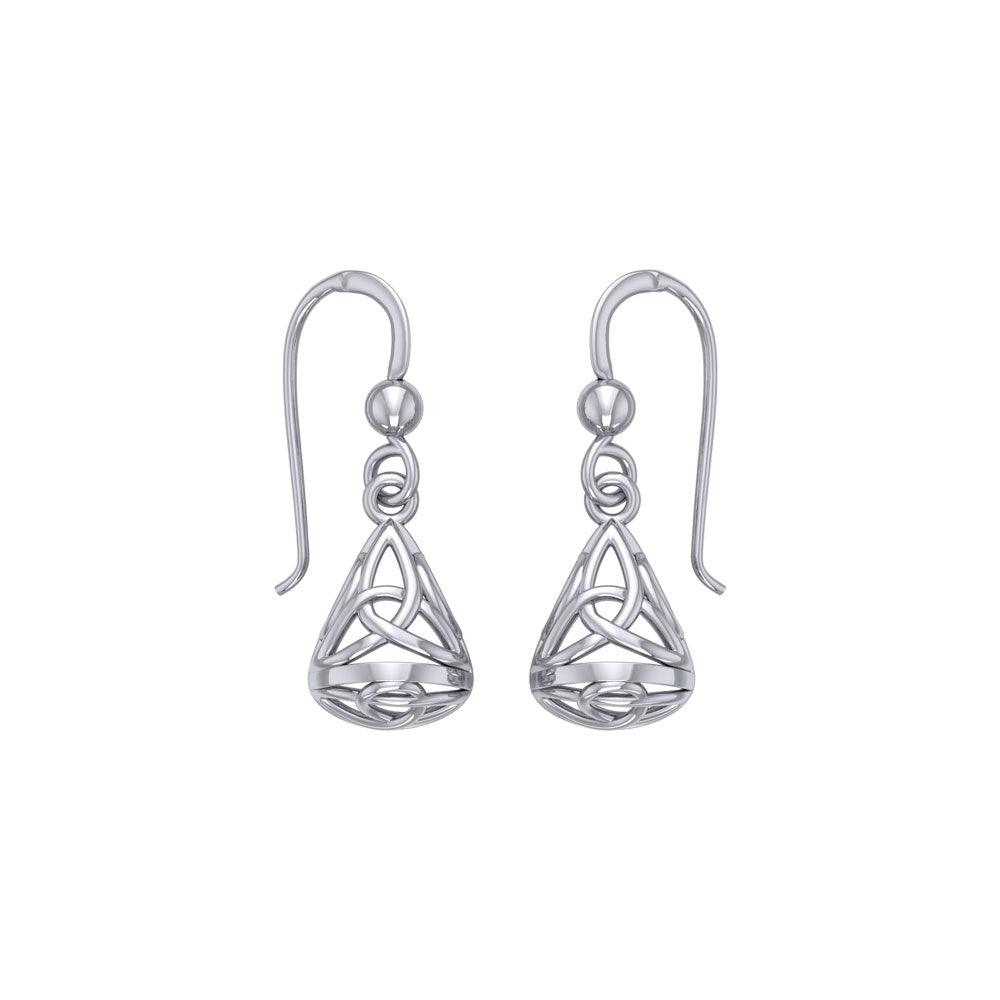 Celtic Knotwork Triquetra Filigree Sterling Silver Earrings TE683